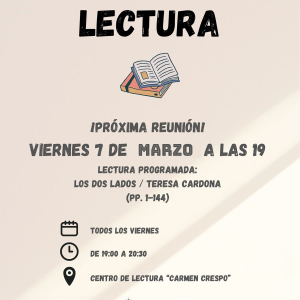 Club de lectura, viernes 7 de marzo