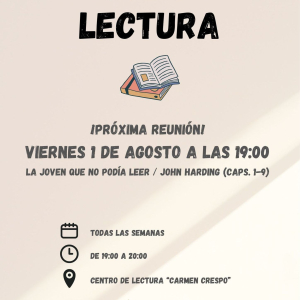 Club de lectura, viernes 1 de agosto