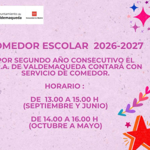 Comedor escolar y Patios abiertos, curso 2026-27