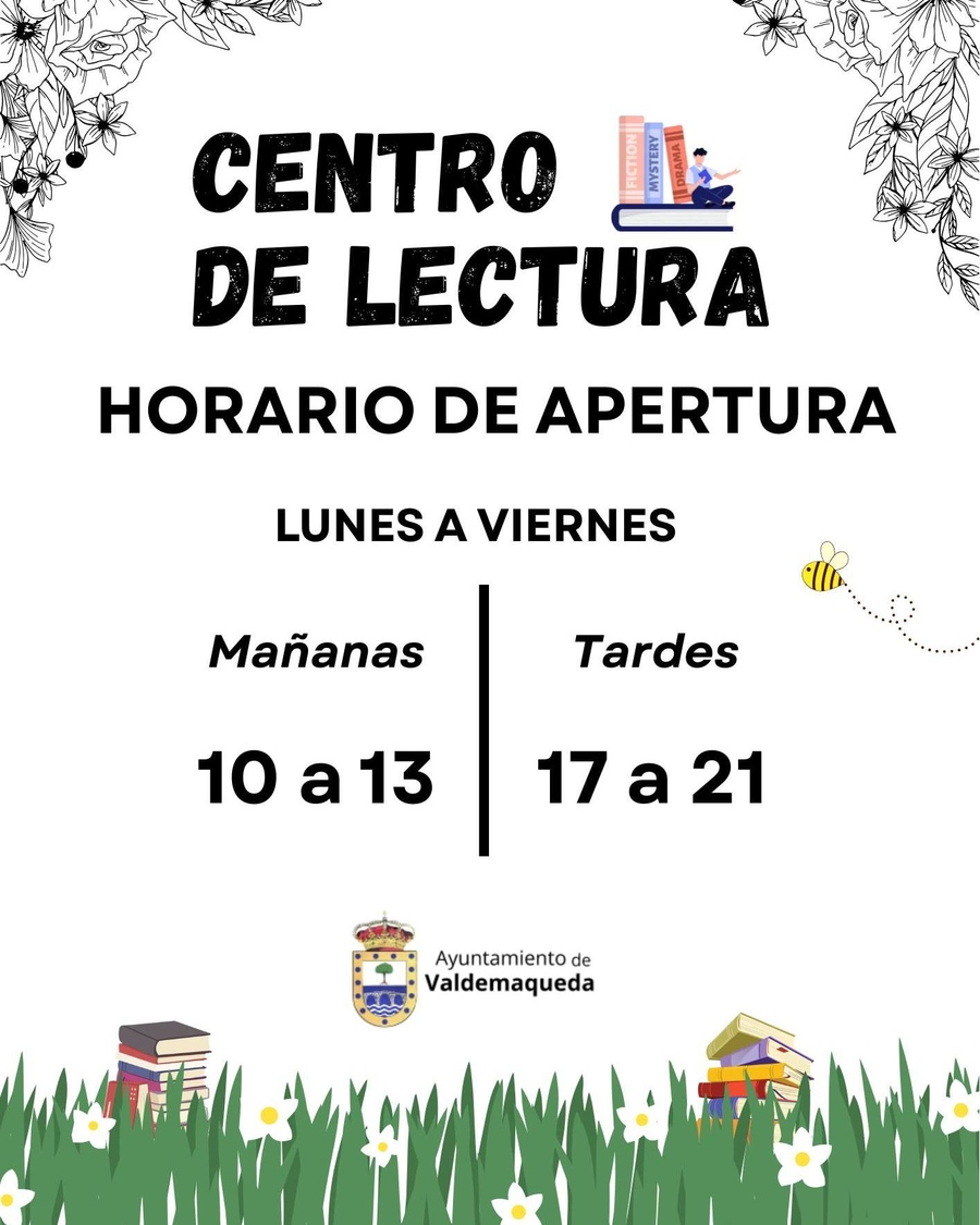 Horario centro de lectura a partir 12 mayo 25