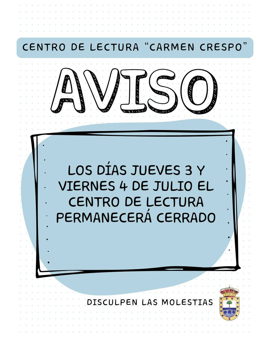 Aviso cierre 3 y 4 de julio