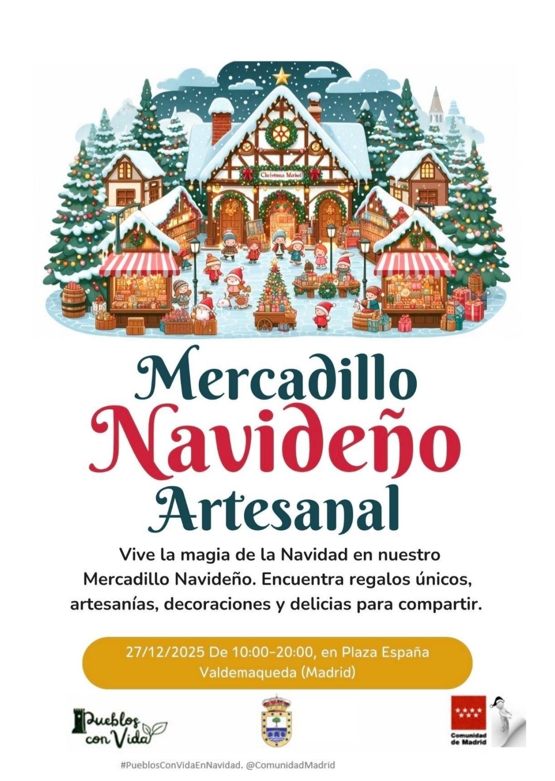 Mercadillo navideño artesanal Valdemaqueda dic 2025