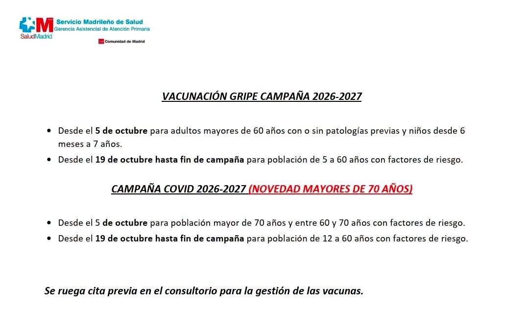 vacunación gripe covid 2026