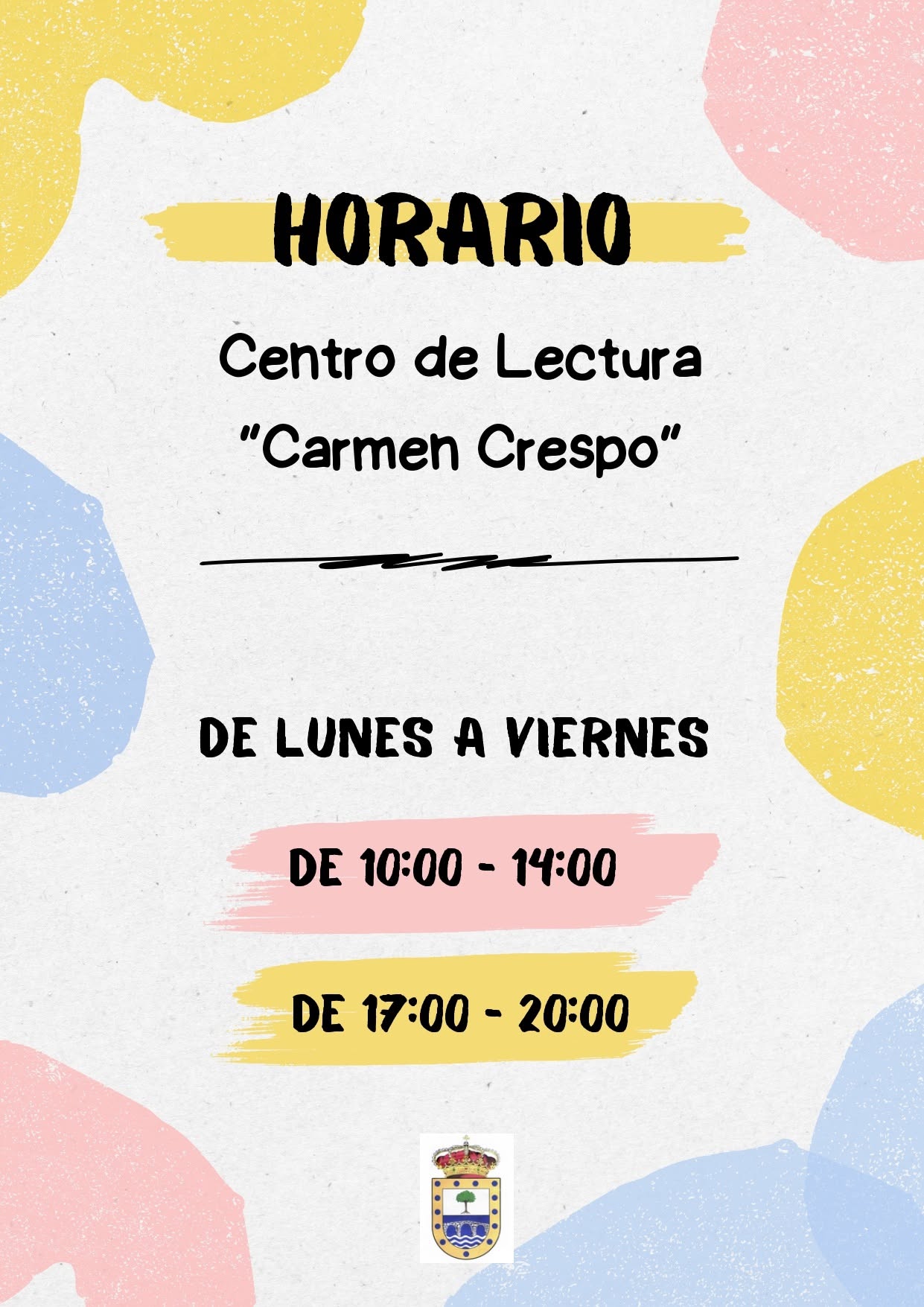 Horario centro del lectura desde oct 26